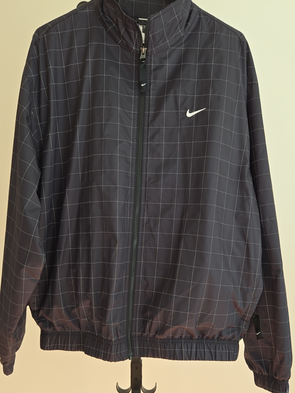 Nike Black Grid Full-Zip Windbreaker Jacket